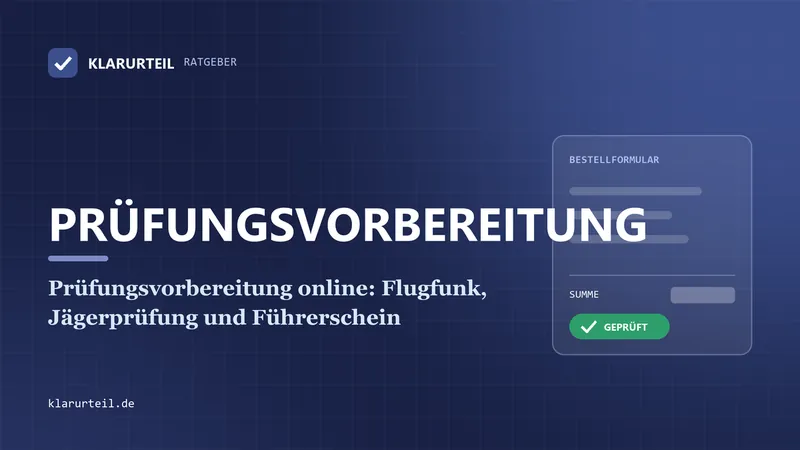Prüfungsvorbereitung online: Flugfunk, Jägerprüfung und Führerschein