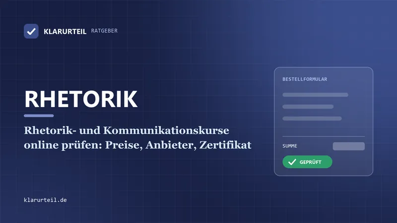 Rhetorik- und Kommunikationskurse online prüfen: Preise, Anbieter, Zertifikat