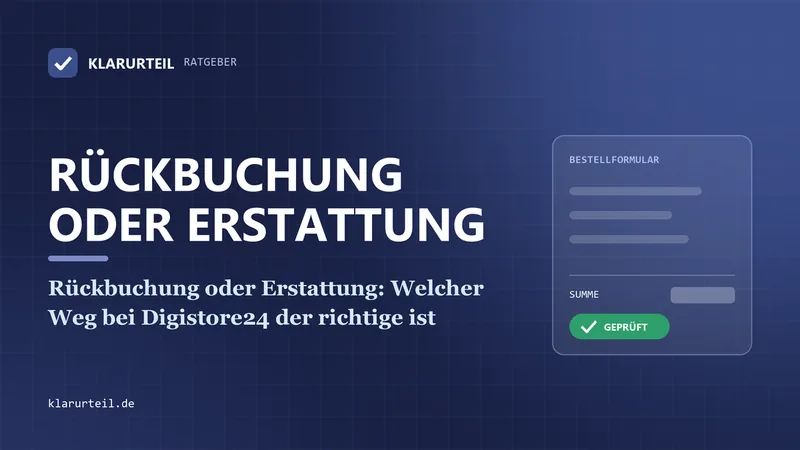 Rückbuchung oder Erstattung: Welcher Weg bei Digistore24 der richtige ist
