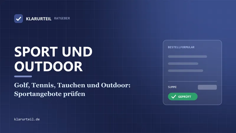 Golf, Tennis, Tauchen und Outdoor: Sportangebote prüfen