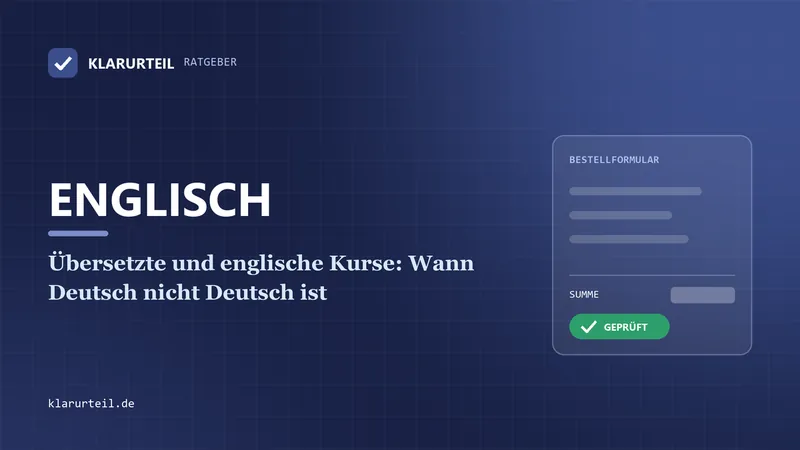 Übersetzte und englische Kurse: Wann Deutsch nicht Deutsch ist
