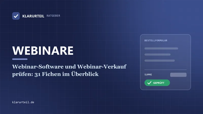 Webinar-Software und Webinar-Verkauf prüfen: 31 Fichen im Überblick