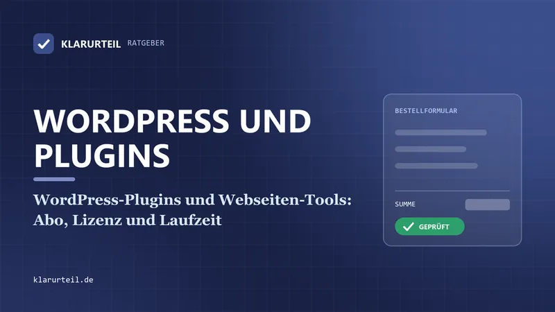 WordPress-Plugins und Webseiten-Tools: Abo, Lizenz und Laufzeit